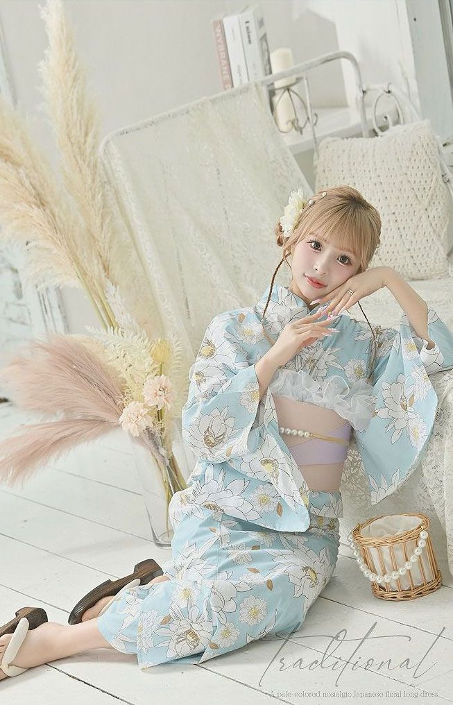 ぽっぽ★様 おまとめ✨ 涼しげ✨夏の爽やか 二部式浴衣 フリーサイズ✨単品 新品 セパレート浴衣 浴衣セパレート 二部式浴衣 レディース 浴衣